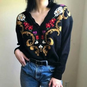 vintage floral sweater
